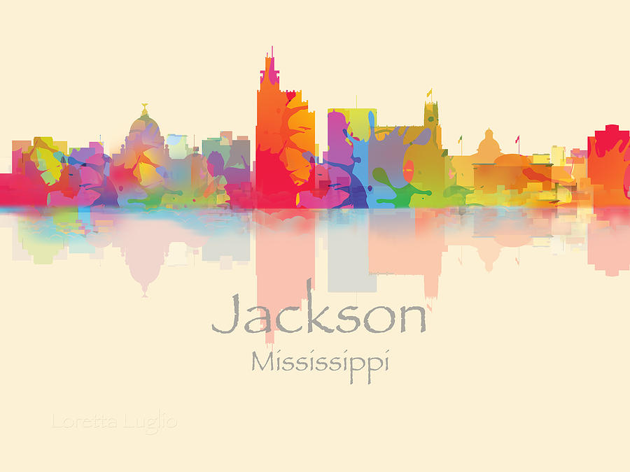Jackson Mississippi Skyline Digital Art by Loretta Luglio