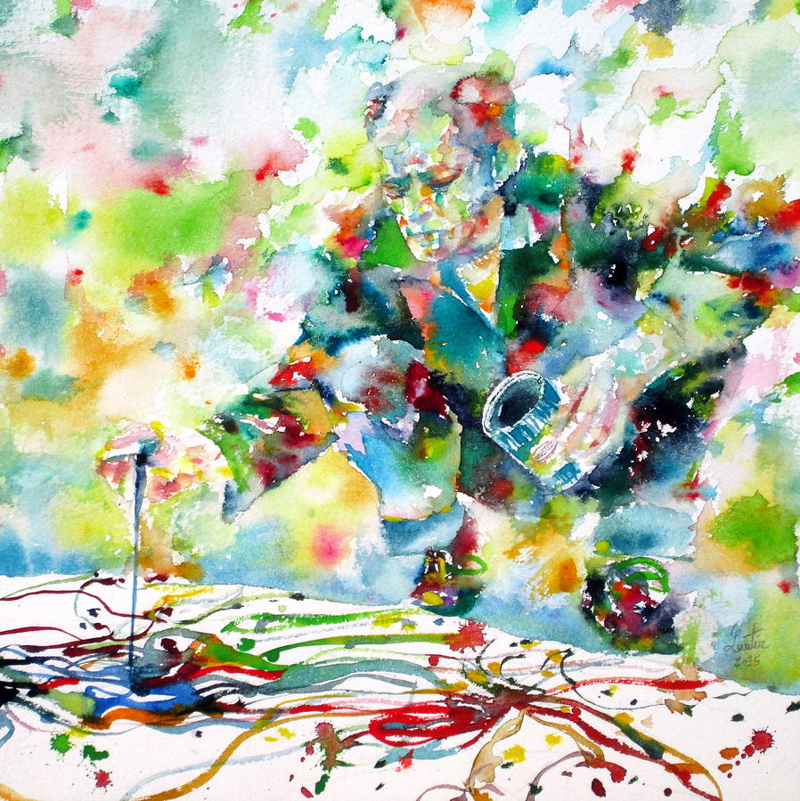 Abstract Painting - JACKSON POLLOCK - watercolor portrait.1 by Fabrizio Cassetta