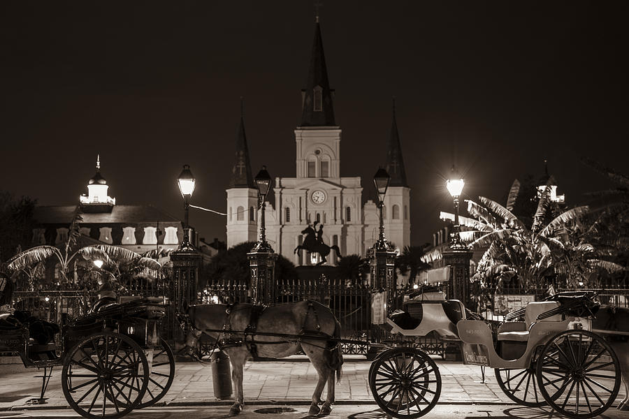 Jackson Square and Horse Carriage   Photograph by John McGraw