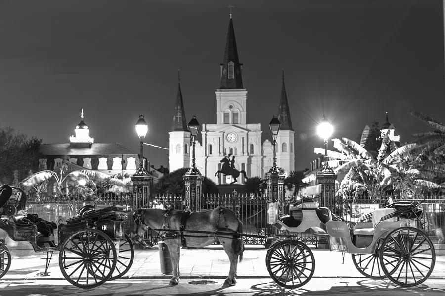 Jackson Square Black and White  Photograph by John McGraw