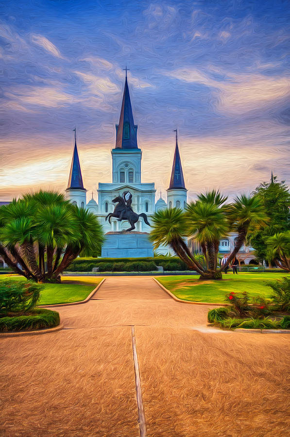 New Orleans Photograph - Jackson Square Cathedral - Paint by Steve Harrington
