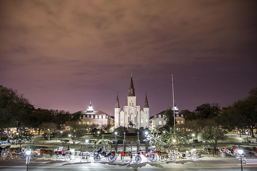 Jackson Square in New Orleans after Sunset Photograph by John McGraw