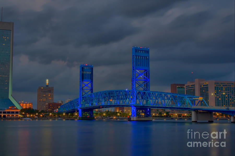 Jacksonville blue bridge HDR Photograph by Ules Barnwell