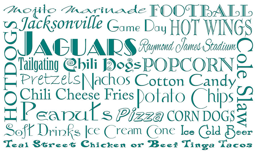 Jacksonville Jaguars Game Day Food 1 Digital Art by Andee Design