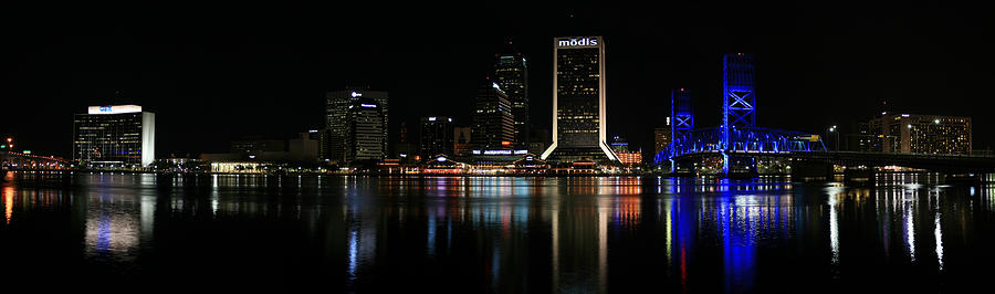 Jacksonville Skyline at Night Photograph by Georgia Clare