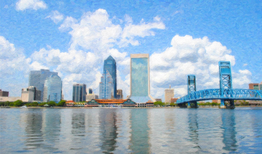 Jacksonville Skyline Painting by Dean Wittle