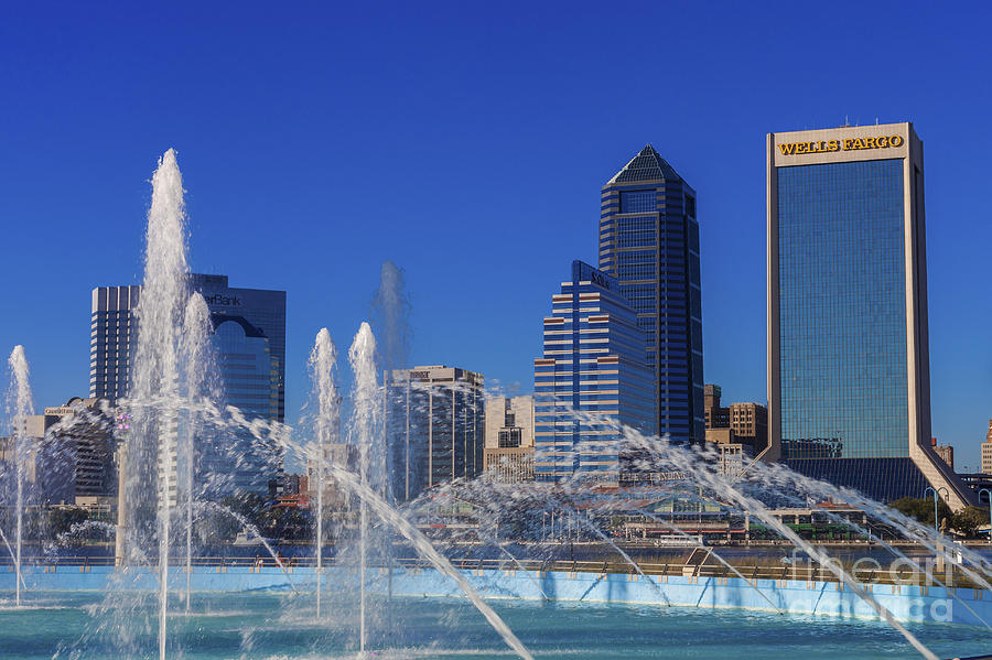Jacksonville Through The Fountain Photograph by Diane Macdonald