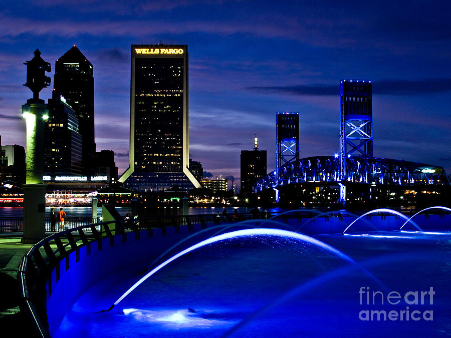 Jacksonville Photograph - Jacksonville Water Fountains by Scott Moore