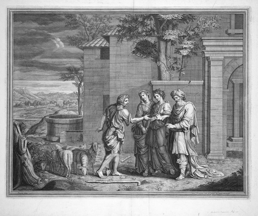 Jacob complains to Laban Digital Art by Nicolas Poussin