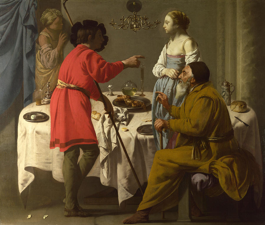 Jacob reproaching Laban Painting by Hendrick ter Brugghen