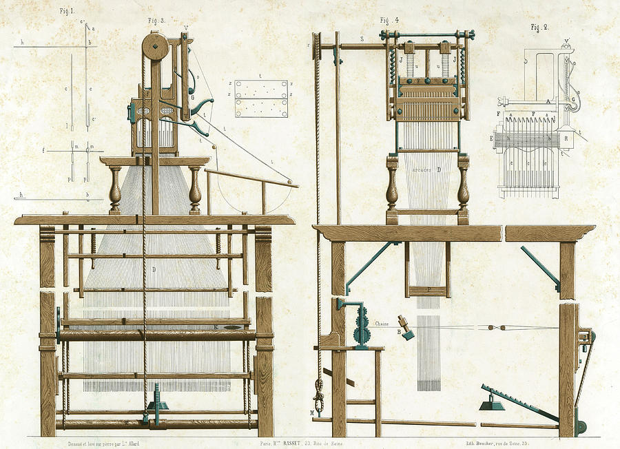 Jacquard Drawing - Jacquard Loom First Invented 1804 By  J by Mary Evans Picture Library