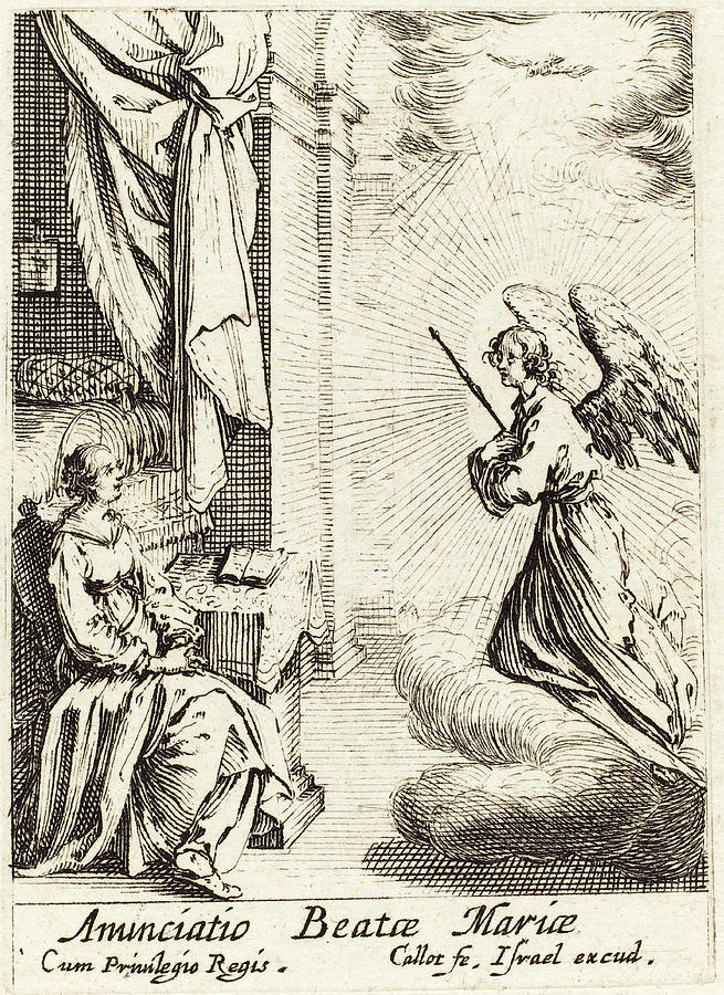 Jacques Drawing - Jacques Callot French, 1592 - 1635, The Annunciation by Quint Lox