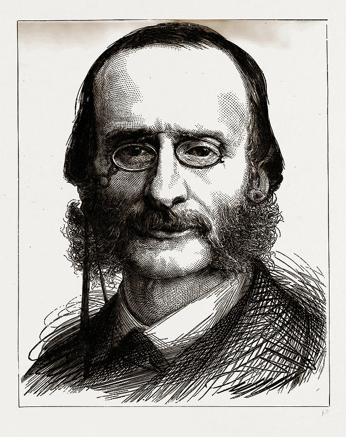 Jacques Offenbach Drawing - Jacques Offenbach, 1880, 19th Century Engraving by Litz Collection
