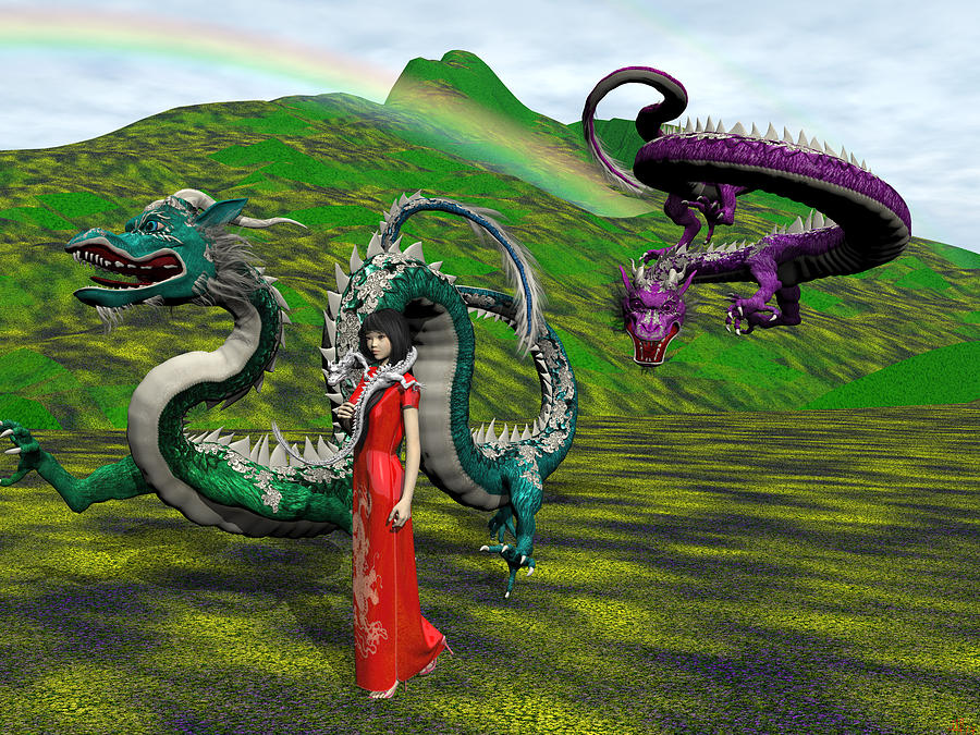 Jade and the Year of the Dragon Digital Art by Michele Wilson