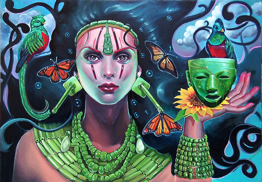 Butterfly Painting - Jade by Italia Ruotolo