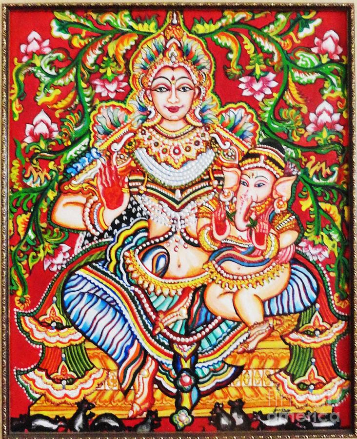 Kerala Painting - Jaganmatha by Jayashree
