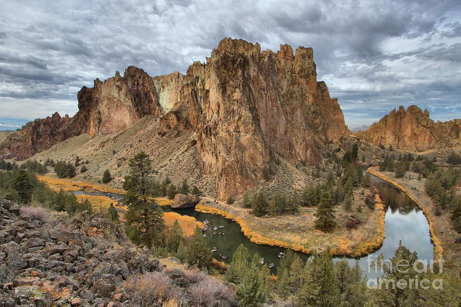 Smith Rock Photograph - Jagged Peaks And River Reflections by Adam Jewell