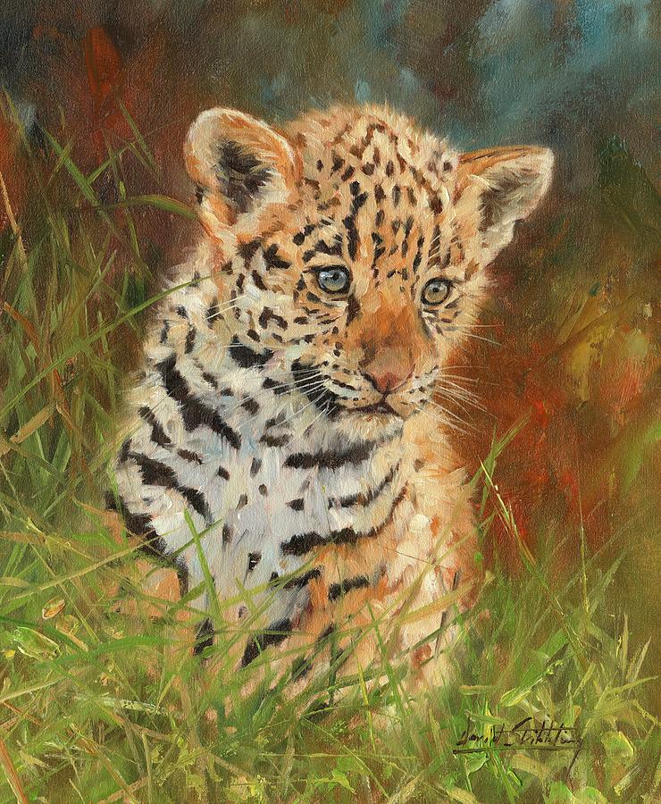 Jaguar Cub Painting by David Stribbling