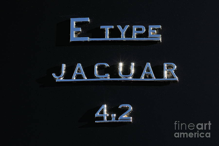 Car Photograph - Jaguar E Type 4.2 logo by George Atsametakis