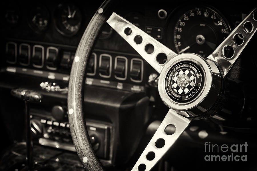 Jaguar E Type Steering Wheel   Photograph by Tim Gainey