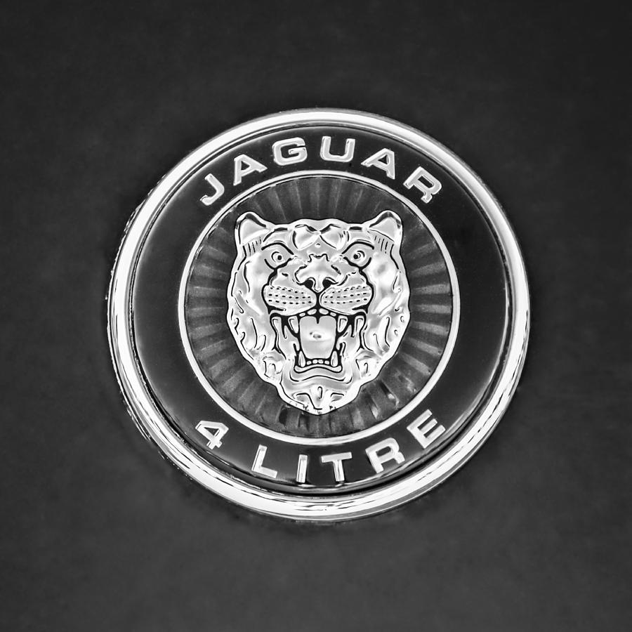 Jaguar Emblem -0792bw Photograph by Jill Reger | Fine Art America