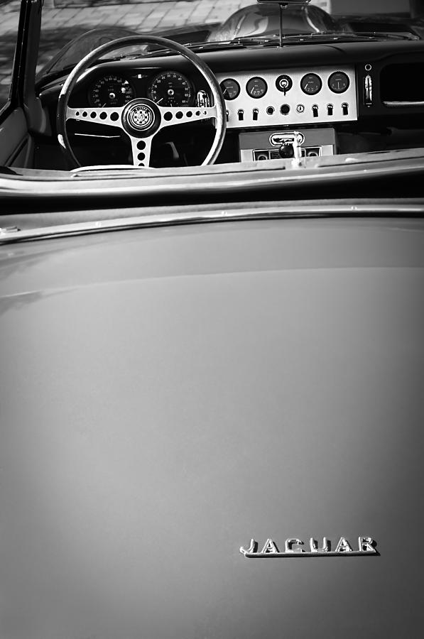 Jaguar Steering Wheel - Emblem Photograph by Jill Reger