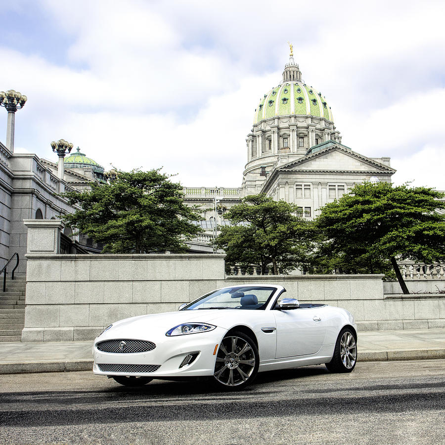 Jaguar XK and the Capitol Building Photograph by Jean Macaluso