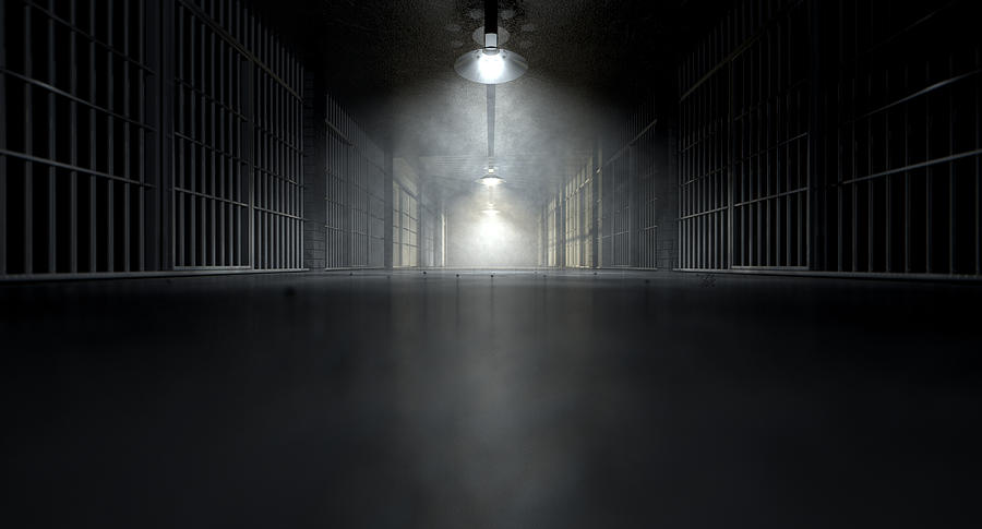 Brick Digital Art - Jail Corridor And Cells by Allan Swart