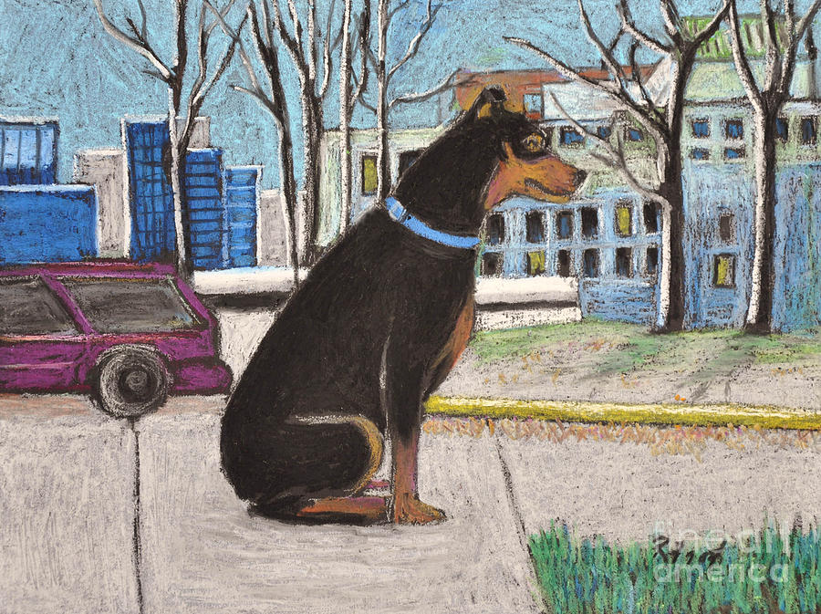 Jake the Dog on Campus Pastel by Reb Frost