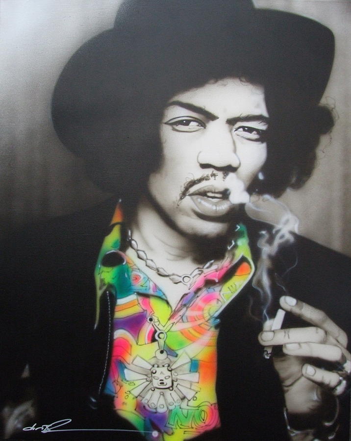 Jimi Hendrix Painting - Jam Back at the House by Christian Chapman Art