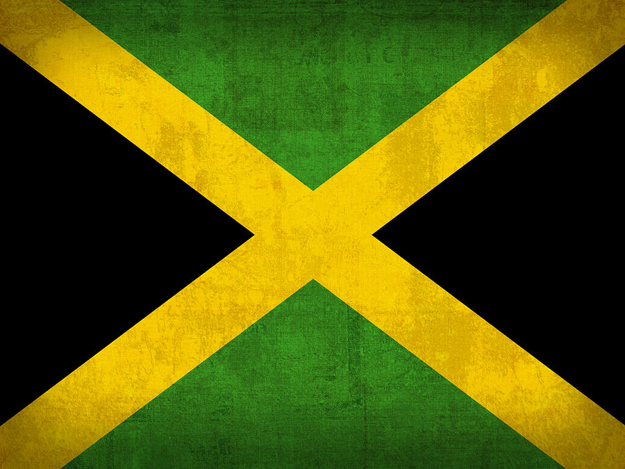 Vintage Mixed Media - Jamaica Flag Vintage Distressed Finish by Design Turnpike