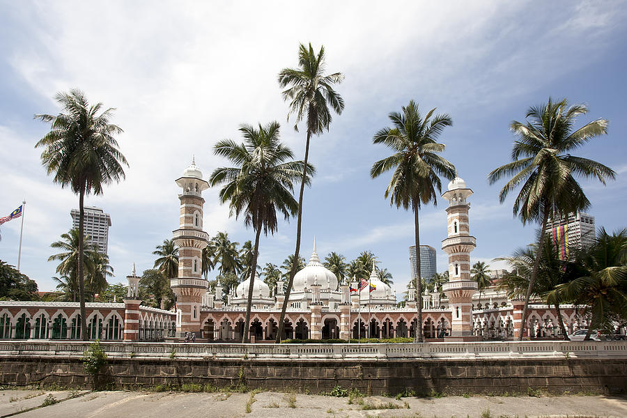 Tree Photograph - Jamek Mosque in Kuala Lumpur by Jit Lim