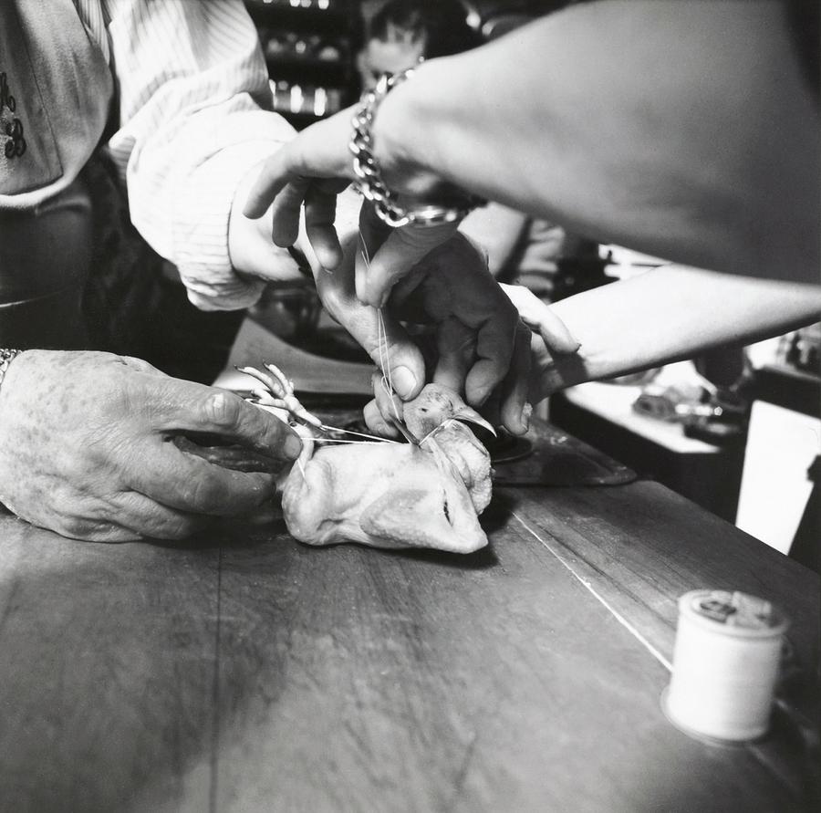 James Beard Preparing Squab Photograph by Ernst Beadle James Beard Preparing Squab Photograph by Ernst Beadle