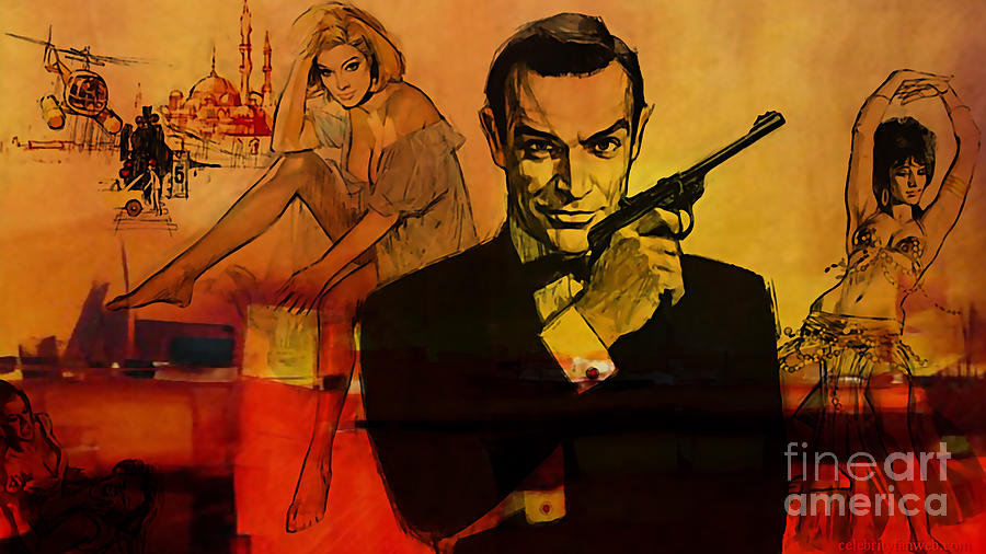 James Bond Mixed Media by Marvin Blaine