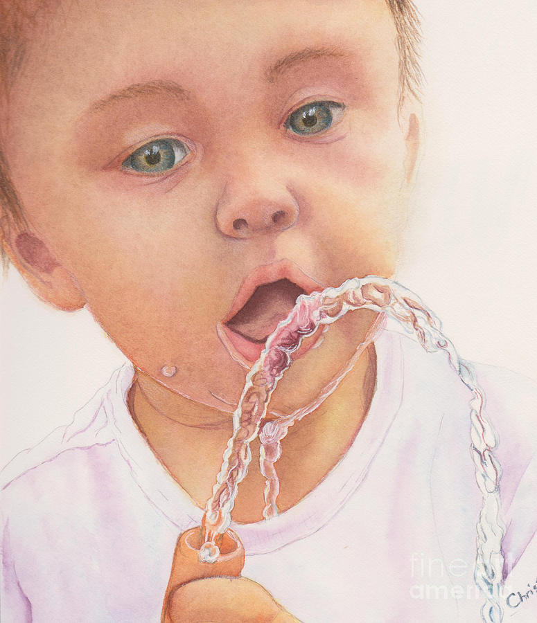 Baby Painting - James by Christelle Grey