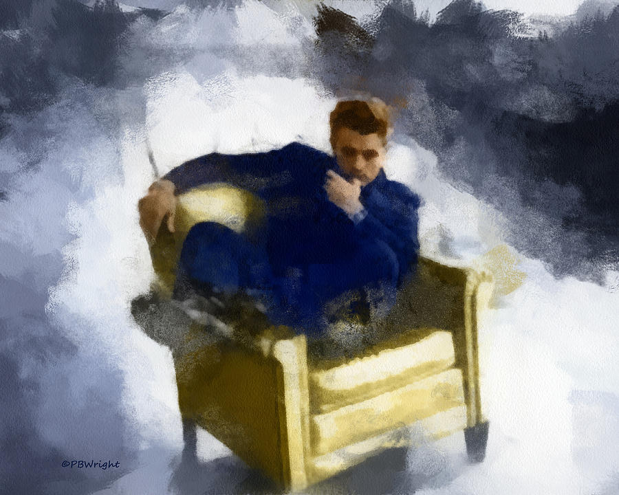 James Dean In Yellow Leather Chair Digital Art by Paulette B Wright