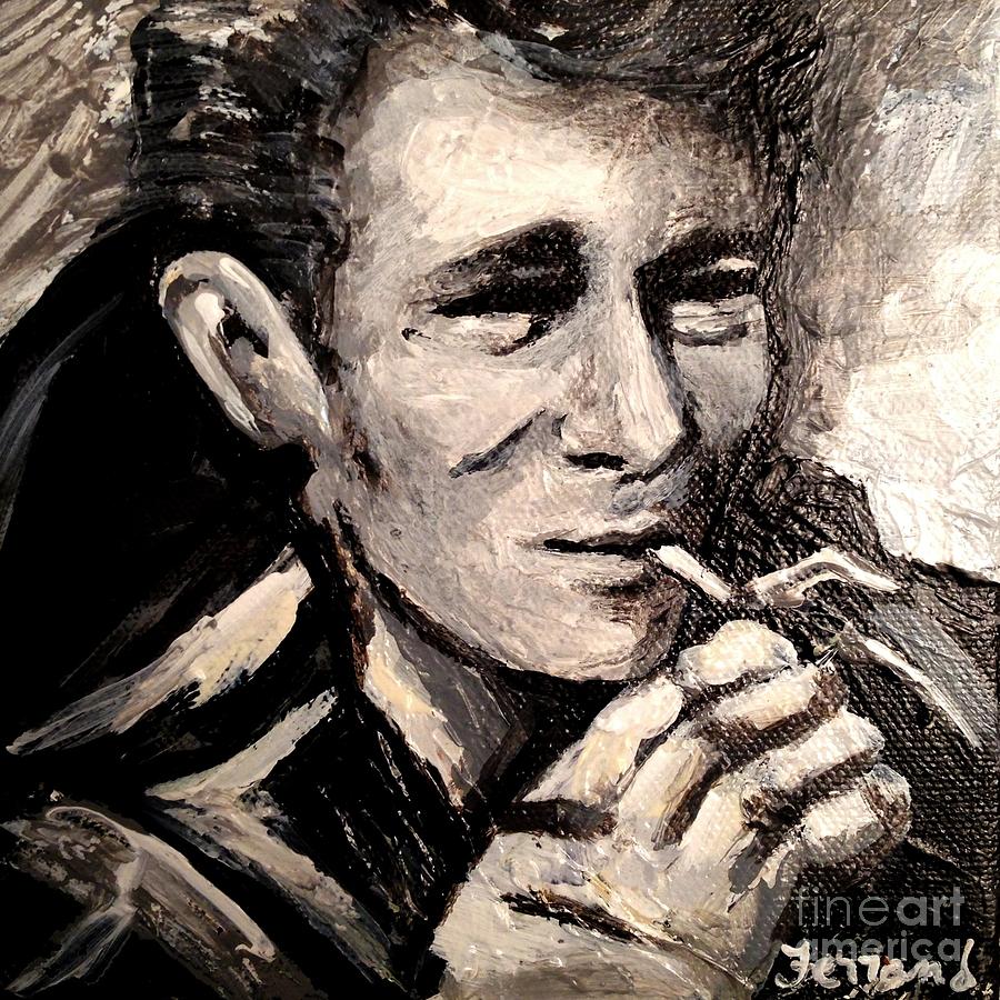 James Dean Painting by Karen  Ferrand Carroll