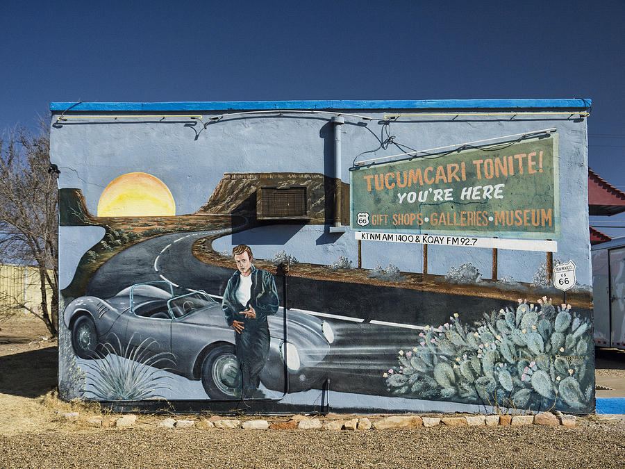 James Dean Photograph - James Dean Mural in Tucumcari on Route 66 by Carol Leigh