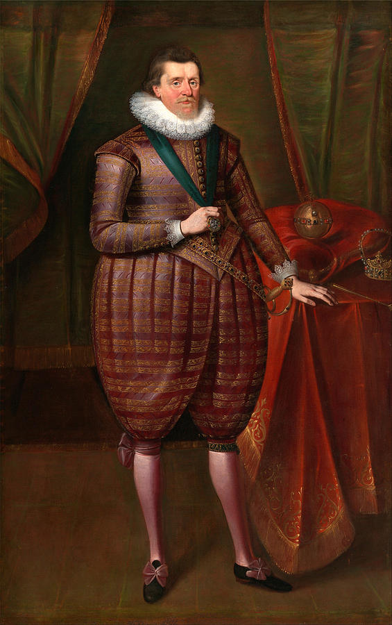 James I Of England James Vi Of Scotland Painting By Paul Van Somer