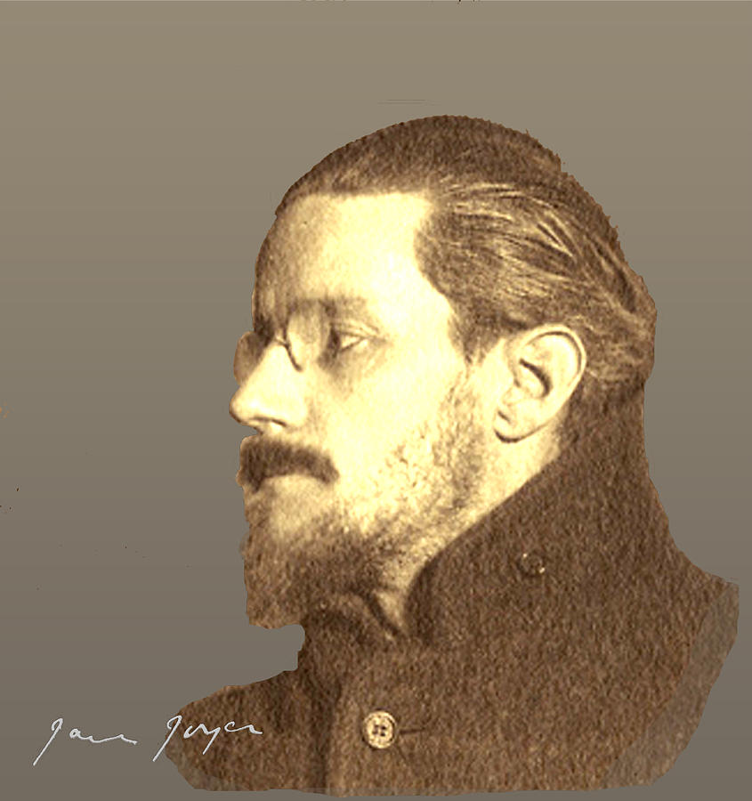 James Joyce Digital Art by Asok Mukhopadhyay