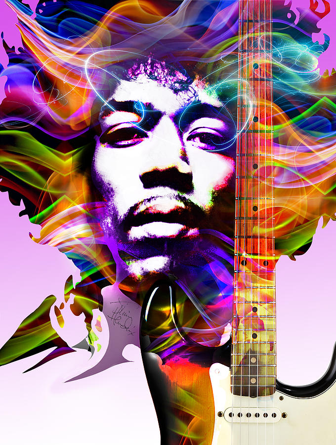 Jimi Hendrix Digital Art - James Marshall Hendrix by Mal Bray
