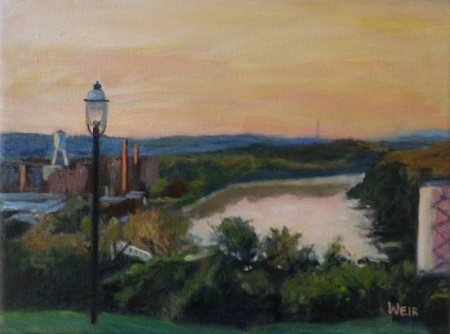 James River from Libby Hill Richmond VA Painting by Chris Weir