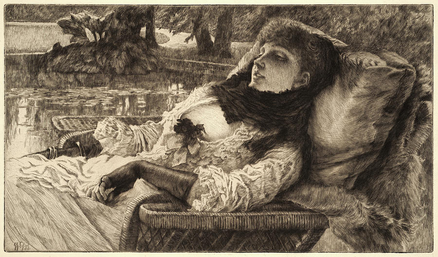 James Tissot French 1836 1902. Soir D t Drawing by Litz