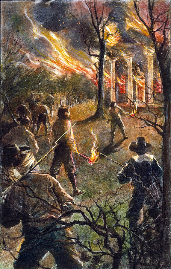 Jamestown Burning, 1676 Painting by Granger - Pixels