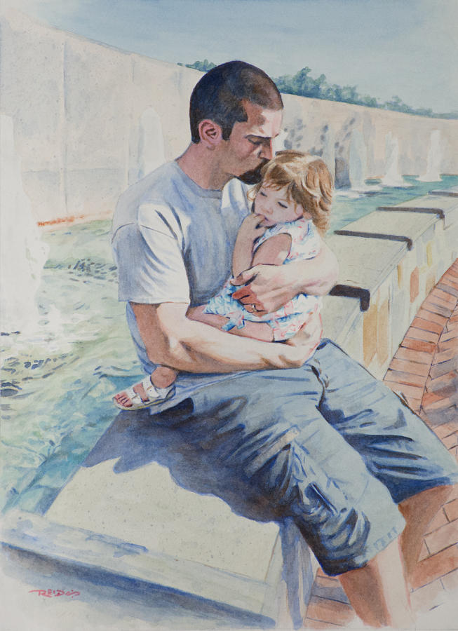 Fountain Painting - Jamie and Frankie by Christopher Reid