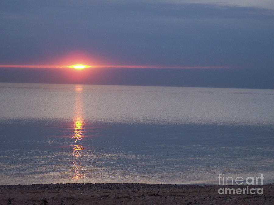 Sunset Photograph - Flash Sunset Lake Huron by jammer by First Star Art