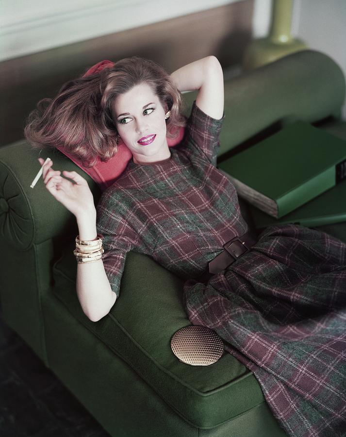 Jane Fonda Smoking Photograph by Horst P. Horst