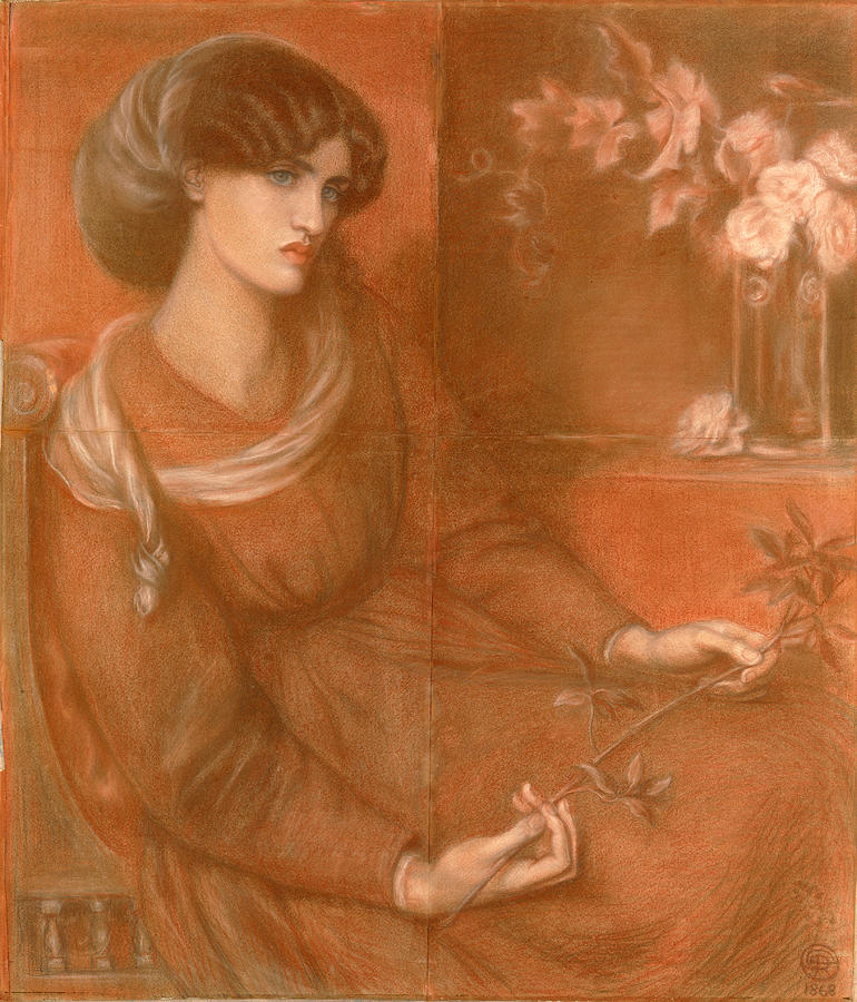 Jane Morris. Study for Mariana Drawing by Dante Gabriel Rossetti