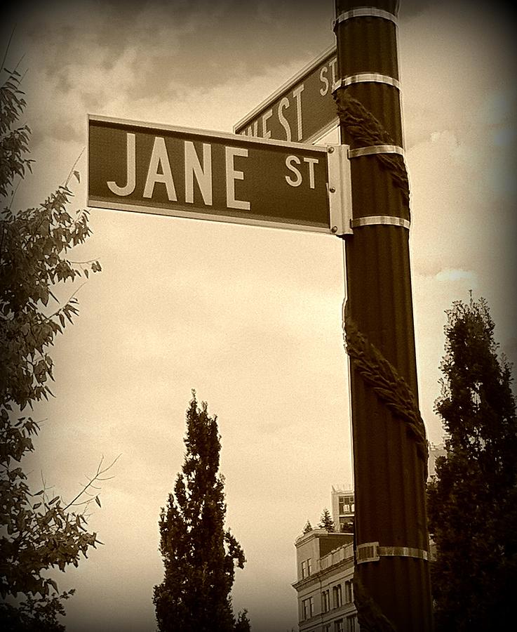 Sign Photograph - Jane st. by David Ziegler
