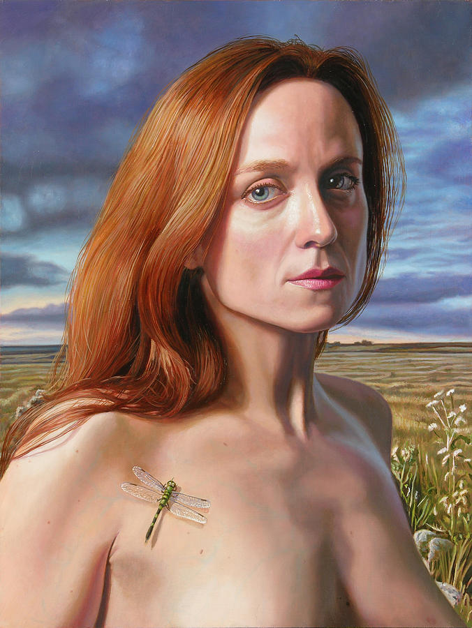 Jane with a Dragonfly Painting by Miguel Tio